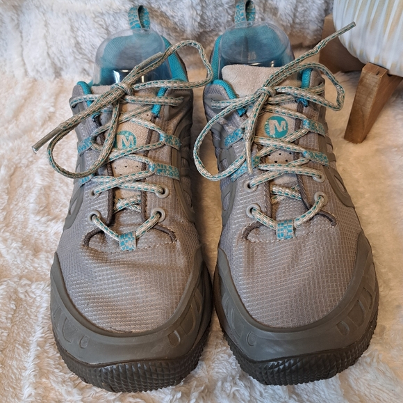 Merrell Proterra Vim Sport Hiking Shoes Aluminum Grey Trail Sneaker Women Sz 8.5 - Picture 5 of 15